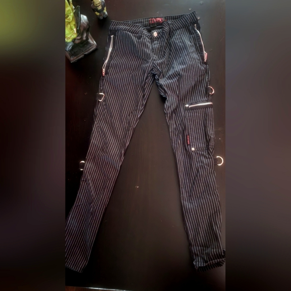 TRIPP Pinstripe slim pants 👖  size 28 Blk/White